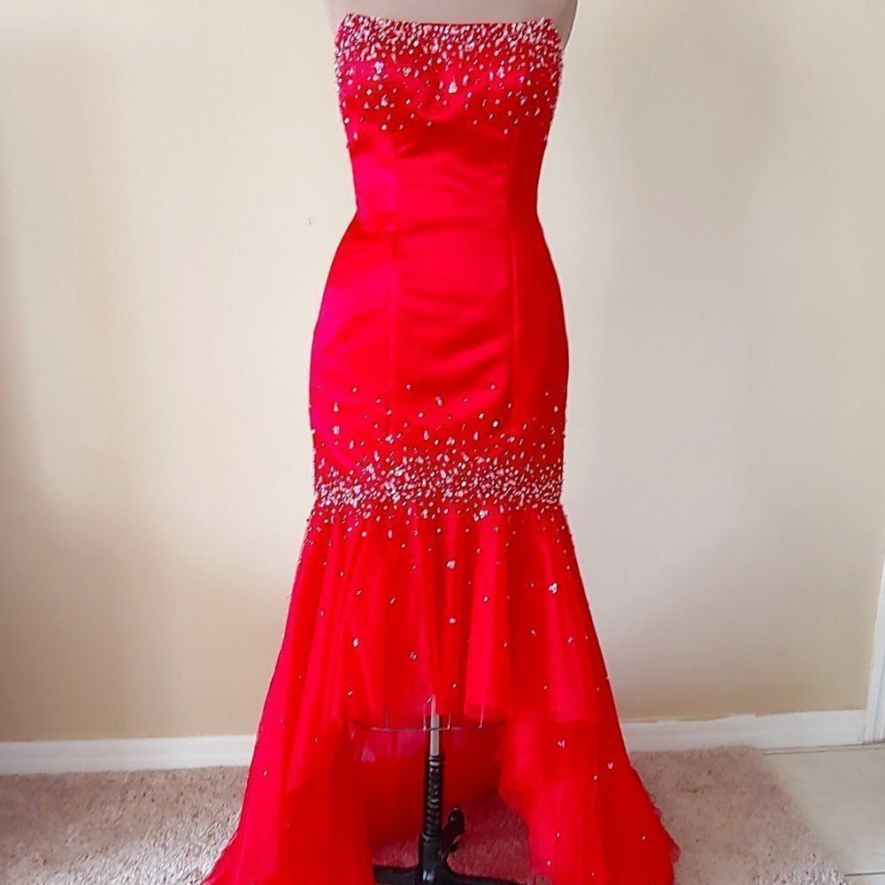NWT Fire and Ice High-Low Embellished Long Gown
